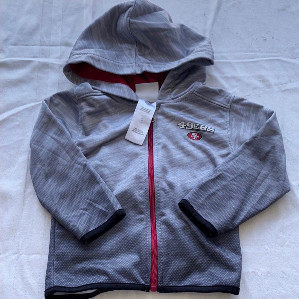 NFL 49er jacket 2T Grey Sweatshirt with Red Accents